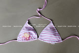 Stripe Aloha Tanning Kitty Bikini