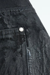 Waxed Black Studded Jeans