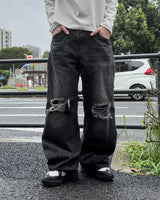 Buen Distressed Flare Denim Pants