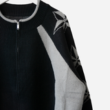 Star-printed Knitwear Zip-Up
