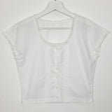 Nina lace pin tuck blouse (2color)