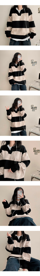 Robbit over collar knitwear