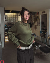 Cloth Damage Loose Fit Knit