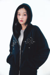 Heart Logo Shirring Detail Top Gray