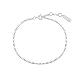 silver box chain rhodium plating + 925 silver bracelet B068-01H