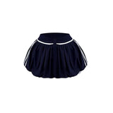 #TS1201 Elastic fit number strap skirt (2colors)
