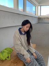 Hael Check Anorak Fleece Sweatshirt