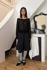 SOFT OFF SHOULDER CARDIGAN - BLACK