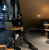 クロウロベリーバックバンディングスリムウールスラックス