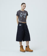 PIGMENT BUTTERFLY GOTH CROP TEE_CHARCOAL