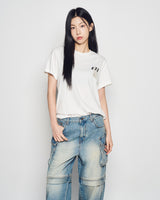 25FW WOMAN ファジーフォントドラゴン半袖Tシャツ