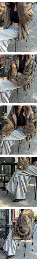 [Unisex] Fur 2way hood jumper(4color)