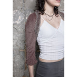 LACE TRIM HAIRY BOLERO