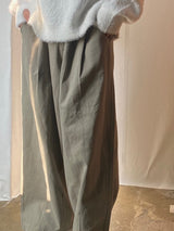 Cotton wide banding balloon pants 3C