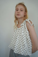 Ribbon tie blouse_dot