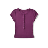 Lora Button Slim Tee