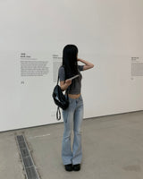 ローライトデニムブーツカットパンツ