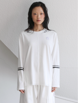 セーラーカラープリンティングTシャツ オフホワイト