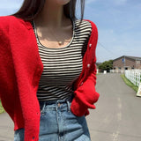 [BELLIDE MADE] punching striped long-sleeved T-shirt