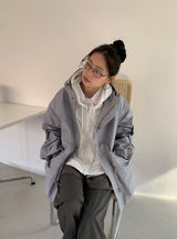 [unisex] ホームパー フード オーバー ボンバー ジャケット
