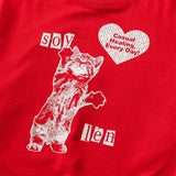 HEART CAT SWEATSHIRTS (RED)