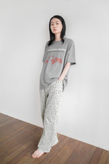 Candle light jacquard pants, Mint