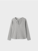 Waffle henry neck loose long sleeves(4color)