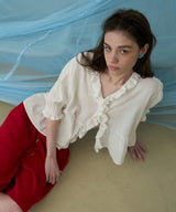 Moi ruffle blouse_ivory
