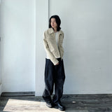 Pocket Embroidery Geometric Seam Wide Pants