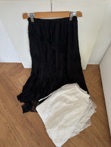 twill lace frill long skirt