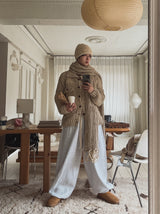 Dion sheepskin wide jogger pants