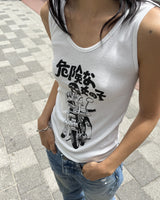 ア モーターサイクル ガール スリーブレス (WHITE)