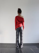 ONE-SHOULDER ELASTIC T (RED)