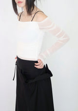 Ara off-Shoulder Mesh Tee