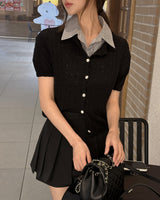 Namon Short-Sleeved Knit Cardigan