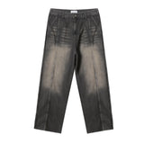LMN lower incision wide denim pants (2 colors)