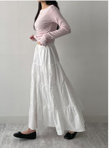 Aco Tiered Flare Long Skirt