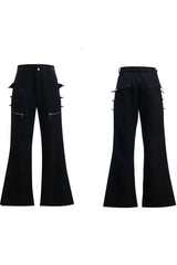 Deconstructed Zip Flare Pants