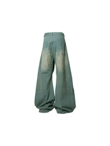 RELABEL Three-Dimensional Composition (Depiction) Waist Pleats Leg Pleats Washed Layered Jeans