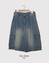 Cargo Bermuda Denim Pants + Strap Set