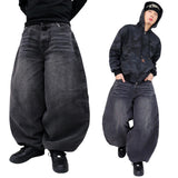 Vintage Washed Denim Balloon Pants