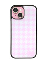 Houndstooth pink phone case (black glass) - standard(non-magsafe)