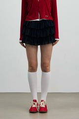 MINI HEART CANCAN SKIRT PANTS / BLACK