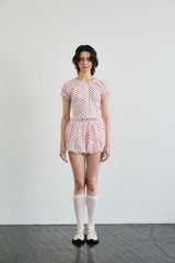 MINI HEART TWO WAY BLOUSE / WHITE