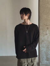 ロニーボートネックワッフルニット