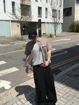No.1710 DB crop check half SHIRT (3color)