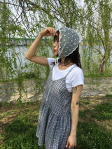 プレイド バックストラップ ワンピース (2color)