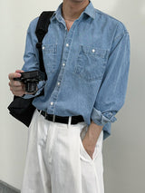 MR Non-fade curved half banding denim
