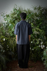 ストライプ L-C テーラード 1/2 シャツ (Navy)