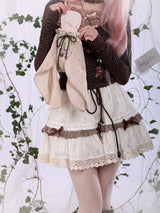 ROSE ISLAND オータムレースフローラルプリントコットンスカート